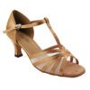 Discover the Elegance: Very Fine Ladies Dance Shoes – Classic Series 16612 in Brown Satin | Flamingo Sportswear