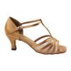 Discover the Elegance: Very Fine Ladies Dance Shoes – Classic Series 16612 in Brown Satin | Flamingo Sportswear