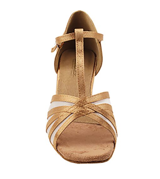 Discover the Elegance: Very Fine Ladies Dance Shoes – Classic Series 16612 in Brown Satin | Flamingo Sportswear