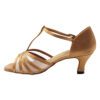 Discover the Elegance: Very Fine Ladies Dance Shoes – Classic Series 16612 in Brown Satin | Flamingo Sportswear