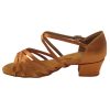 Introducing the Very Fine Dance Shoes for Girls - Classic Series 1670CG in Dark Tan Satin | Flamingo Sportswear