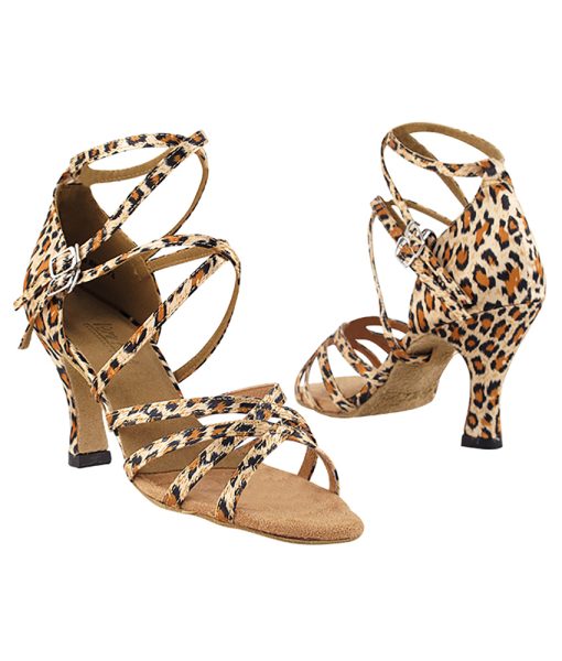 Step into Style with Very Fine Dance Shoes 5008 in Leopard Satin | Flamingo Sportswear