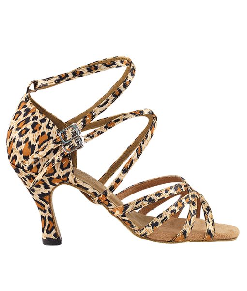 Step into Style with Very Fine Dance Shoes 5008 in Leopard Satin | Flamingo Sportswear