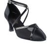 Step Out in Style with Very Fine Ladies Dance Shoes - 9622 in Black Satin | Flamingo Sportswear