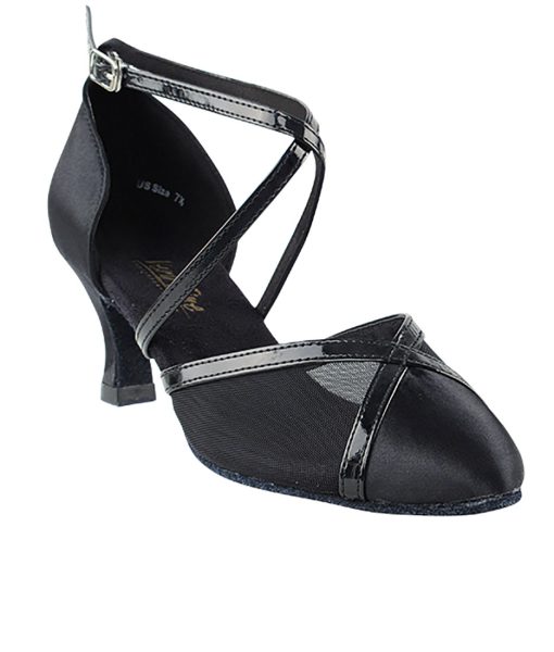 Step Out in Style with Very Fine Ladies Dance Shoes - 9622 in Black Satin | Flamingo Sportswear