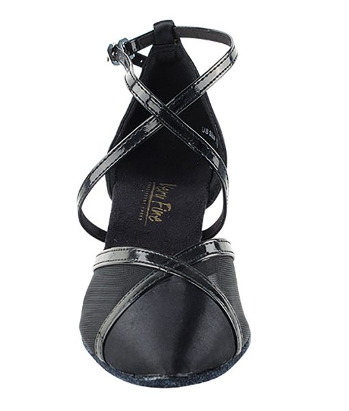 Step Out in Style with Very Fine Ladies Dance Shoes - 9622 in Black Satin | Flamingo Sportswear