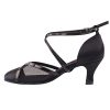 Step Out in Style with Very Fine Ladies Dance Shoes - 9622 in Black Satin | Flamingo Sportswear