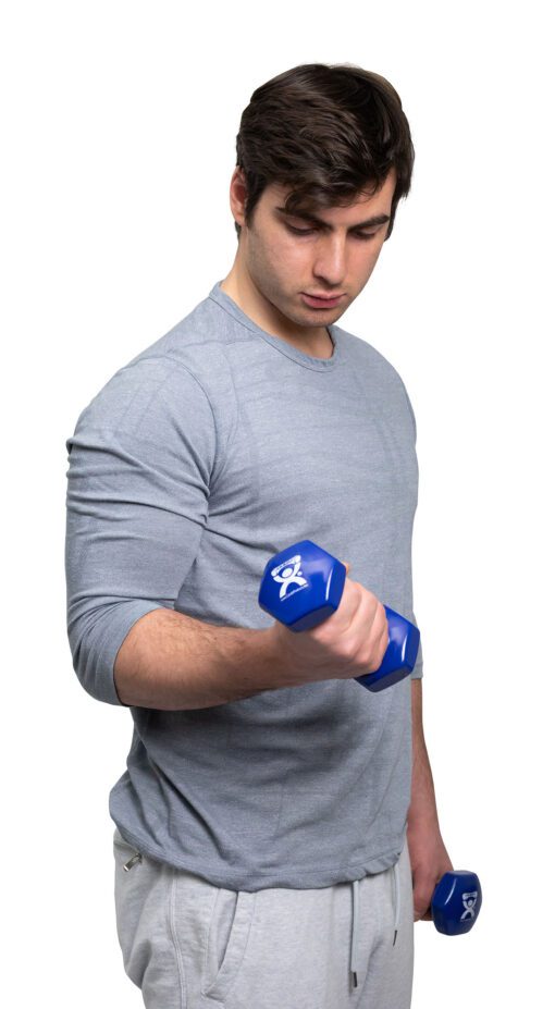 CanDo Vinyl Coated Dumbbell, Blue (5 lb), Pair | Flamingo Sportswear