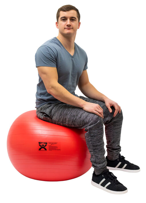CanDo Inflatable Exercise Ball - ABS Extra Thick - Red - 30" (75 cm) | Flamingo Sportswear