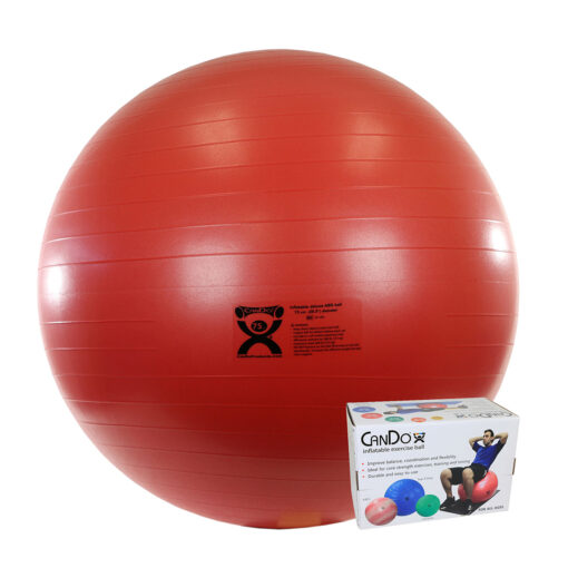 CanDo Inflatable Exercise Ball - ABS Extra Thick - Red - 30" (75 cm), Retail Box | Flamingo Sportswear