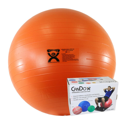 CanDo Inflatable Exercise Ball - ABS Extra Thick - Orange - 22" (55 cm), Retail | Flamingo Sportswear