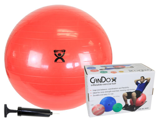 CanDo Inflatable Exercise Ball - Economy Set - Red - 30" (75 cm) Ball, | Flamingo Sportswear