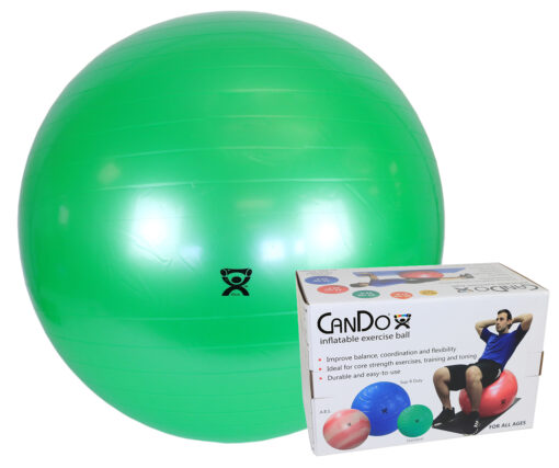 CanDo Inflatable Exercise Ball - Green - 26" (65 cm), Retail Box | Flamingo Sportswear
