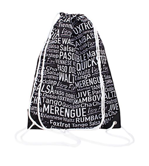 Dance Shoes Drawstring Backpack - Black | Flamingo Sportswear