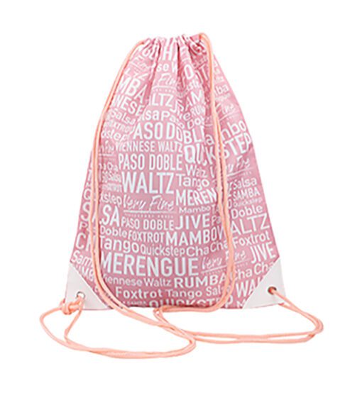 Dance Shoes Drawstring Backpack - Pink | Flamingo Sportswear