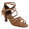 Discover the Elegance of Very Fine Ladies Dance Shoes 5008 in Brown Satin | Flamingo Sportswear