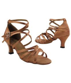 Discover the Elegance of Very Fine Ladies Dance Shoes 5008 in Brown Satin