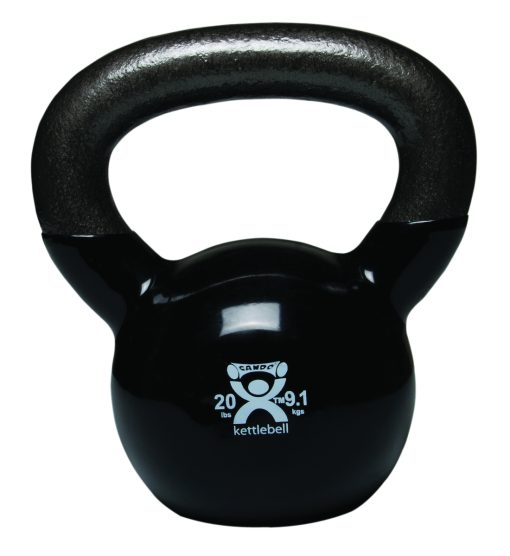 Cando Vinyl-Coated Kettlebell - Black - 20 Lb - Workout & Strength Training | Flamingo Sportswear