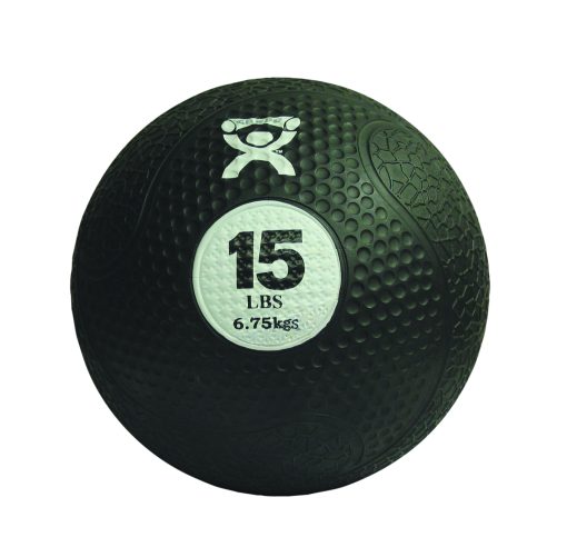 Cando, Firm Medicine Ball, 10" Diameter, Black, 15 Lbs. | Flamingo Sportswear