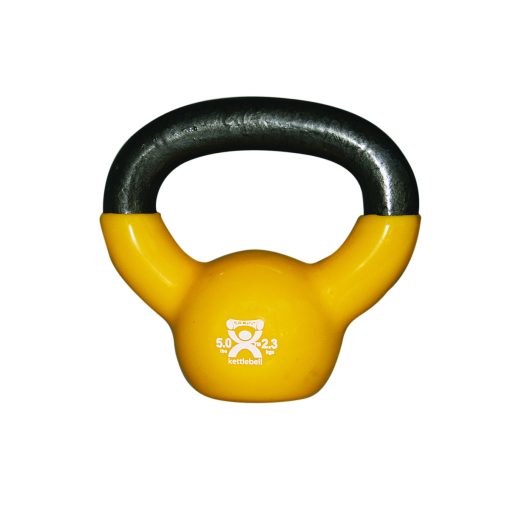 Cando Vinyl-Coated Kettlebell - Yellow - 5 lb - Workout & Strength Training | Flamingo Sportswear