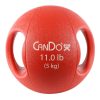 CanDo, Molded Dual Handle Medicine Ball, Red, 11 lb. (5 kg) | Flamingo Sportswear