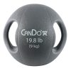 CanDo, Molded Dual Handle Medicine Ball, Silver, 19.8 lb. (9 kg) | Flamingo Sportswear