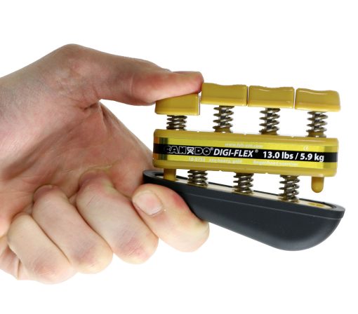 Cando Digi-Flex Hand Exerciser Gold XXX-Heavy Finger (13.0 Lb) /Hand (45.0 Lb) | Flamingo Sportswear