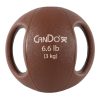 CanDo, Molded Dual Handle Medicine Ball, Tan, 6.6 lb. (3 kg) | Flamingo Sportswear