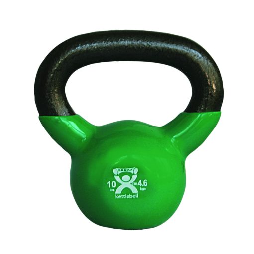 Cando Vinyl-Coated Kettlebell - Green - 10 lb - Workout & Strength Training | Flamingo Sportswear