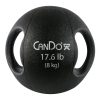 CanDo, Molded Dual Handle Medicine Ball, Black, 17.6 lb. (8 kg) | Flamingo Sportswear