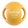 CanDo, Molded Dual Handle Medicine Ball, Gold, 22 lb. (10 kg) | Flamingo Sportswear