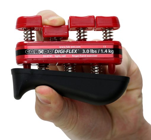 Cando Digi-Flex Hand Exerciser - Red, Light - Finger (3.0 Lb) / Hand (10.0 Lb) | Flamingo Sportswear