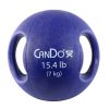 CanDo, Molded Dual Handle Medicine Ball, Blue, 15.4 lb. (7 kg) | Flamingo Sportswear