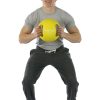 CanDo, Molded Dual Handle Medicine Ball, Yellow, 8.8 lb. (4 kg) | Flamingo Sportswear