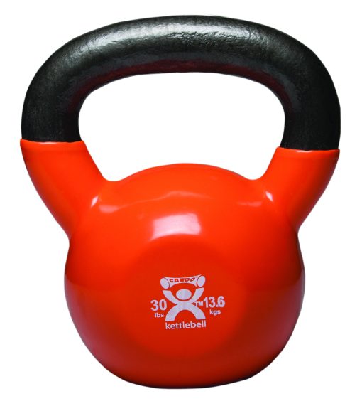 Cando Vinyl-Coated Kettlebell - Gold - 30 lb - Workout & Strength Training | Flamingo Sportswear