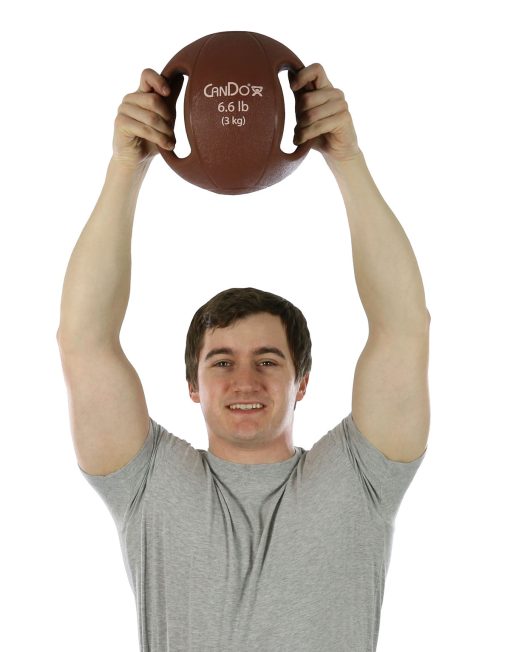 CanDo, Molded Dual Handle Medicine Ball, Tan, 6.6 lb. (3 kg) | Flamingo Sportswear